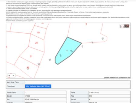 Obstgarten Zum Verkauf In Wohngebiet In Yeniköy